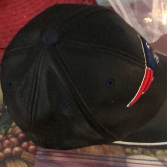 NFL New England Patriots black genuine leather baseball cap GoPatriots !🏈🏈🏈 - Picture 5 of 13
